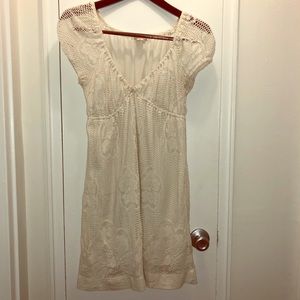 Cream crochet mini dress